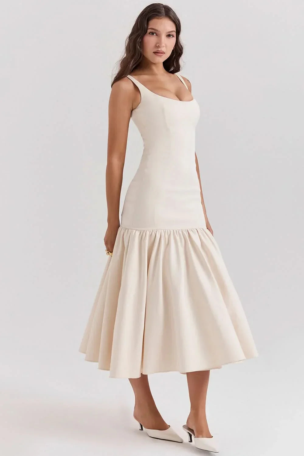 Isabella Ruffle Midi Dress