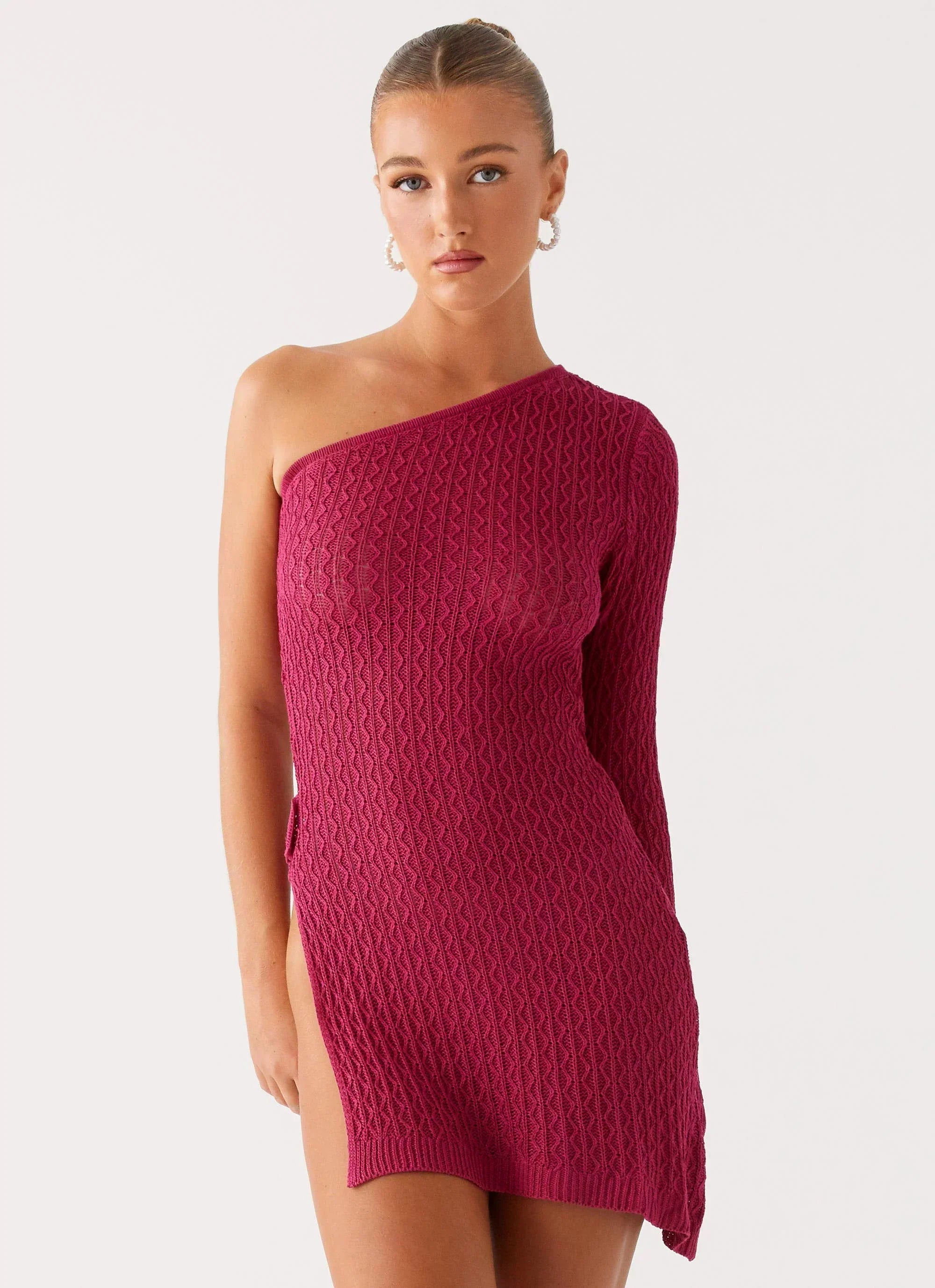 Medda Knit Mini Dress - Hot Pink