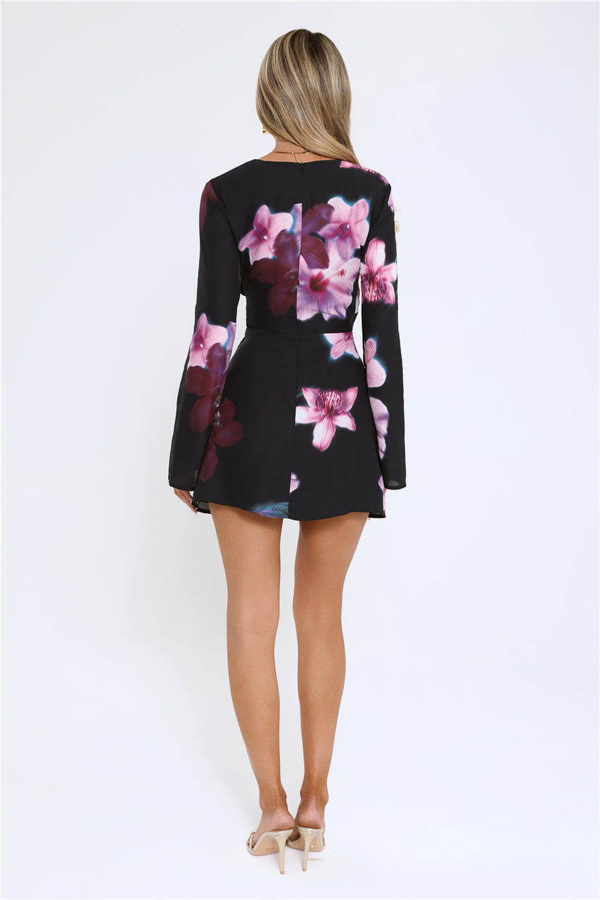 Twilight Bloom Dream Long Sleeve Mini Dress Floral