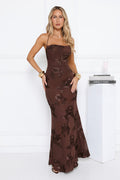 Petal Lullaby Maxi Dress Chocolate