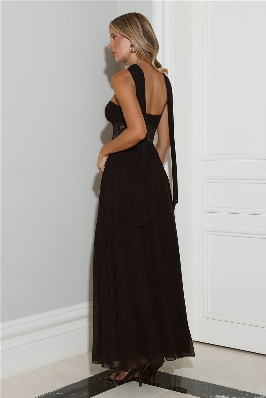Favourite Luxury Strapless Maxi Dress Black
