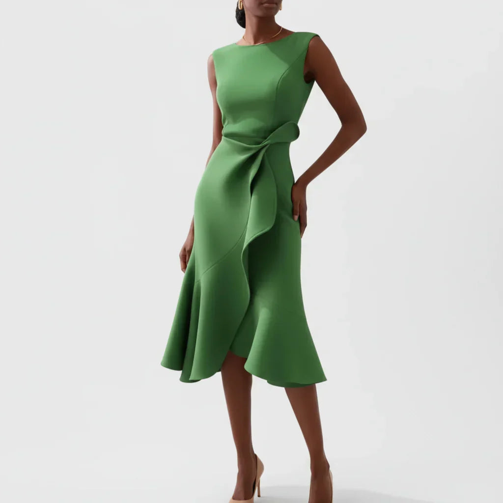 Iris Ruffle Midi Dress