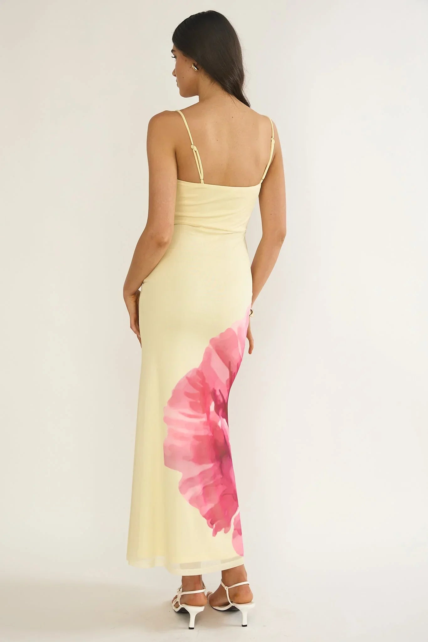 Moonlit Asymmetry Maxi Dress Floral