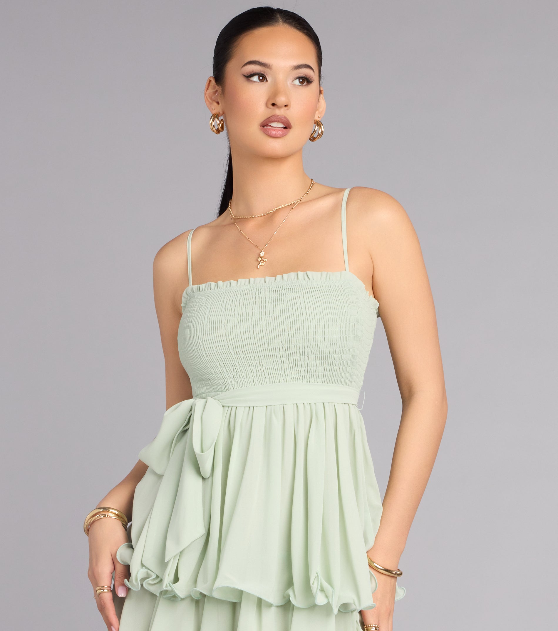 Love in Layers Ruffle Chiffon Maxi Dress