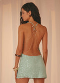 Keela Sequin Mini Dress - Mint Sage