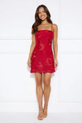 Songs Written Mesh Mini Dress Red