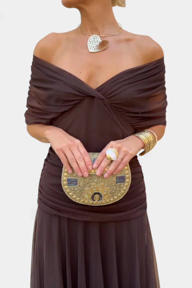 Evangeline Ruched Maxi Dress
