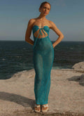 Sun Kissed Crochet Maxi Dress - Blue