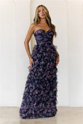 Festival Of You Strapless Tulle Maxi Dress Navy