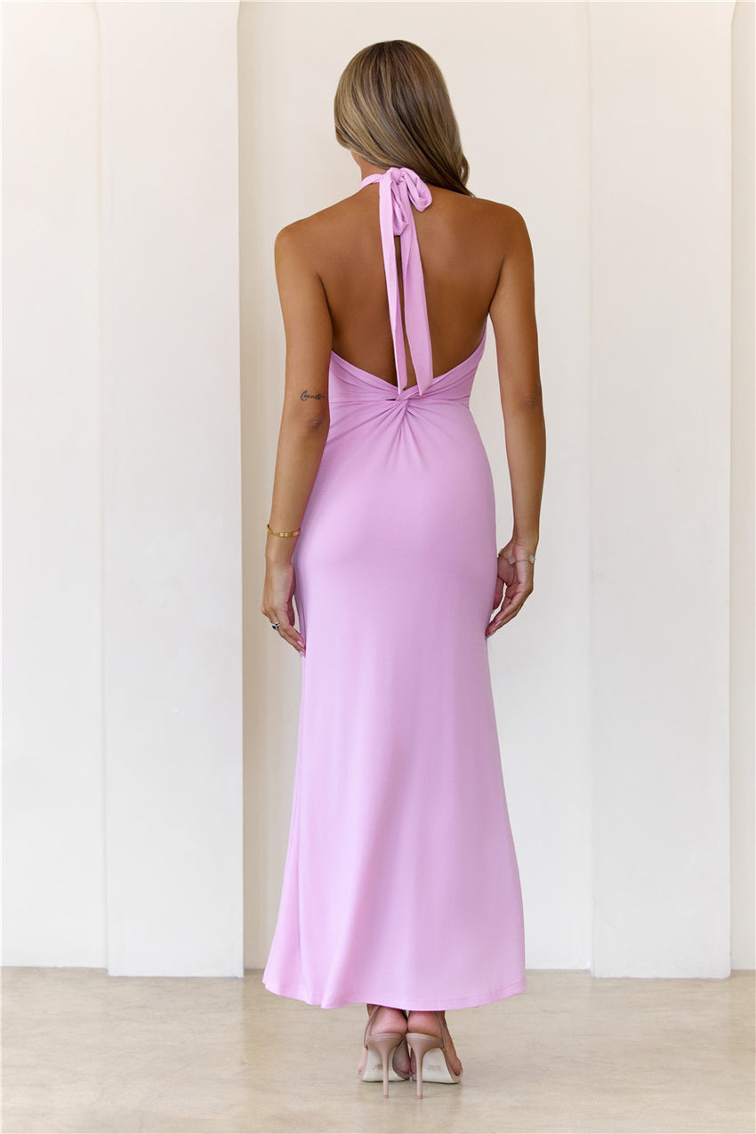 Sparkalina Halter Maxi Dress Pink