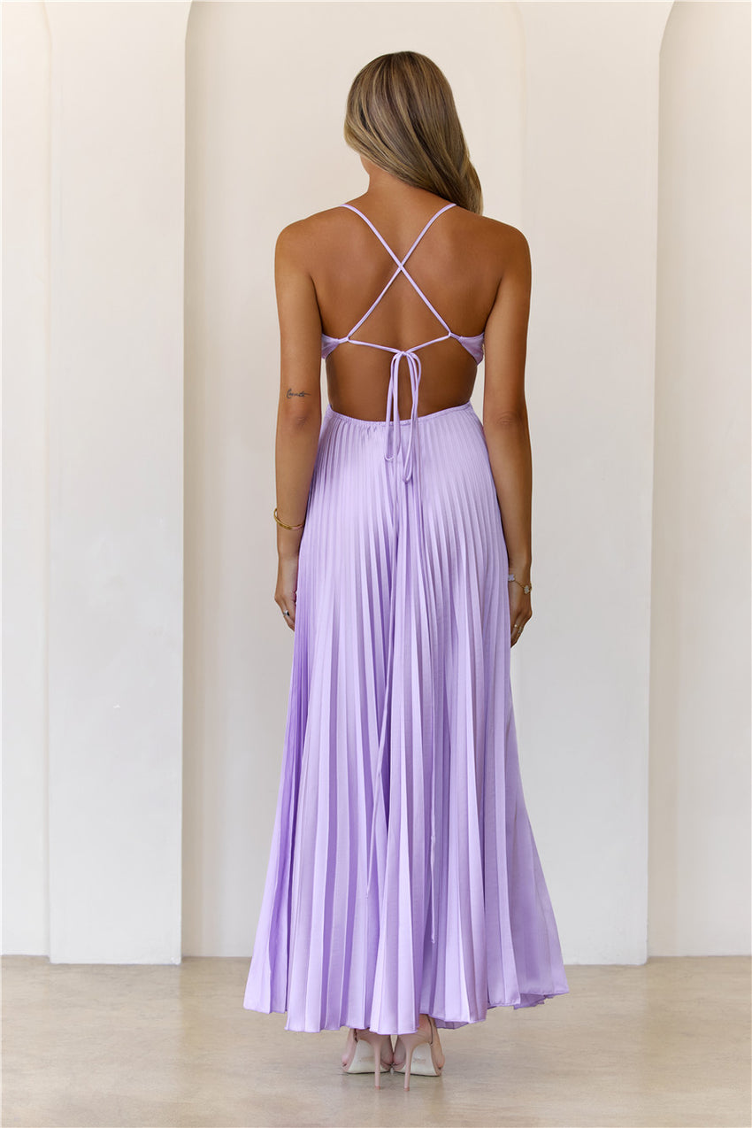 In My Prime Satin Maxi Dress Lilac