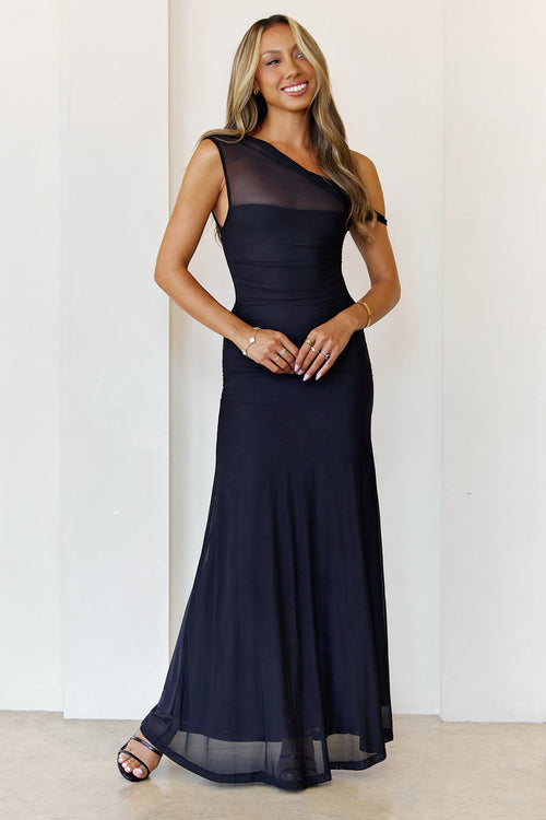Bloom Baby Off Shoulder Maxi Dress Black