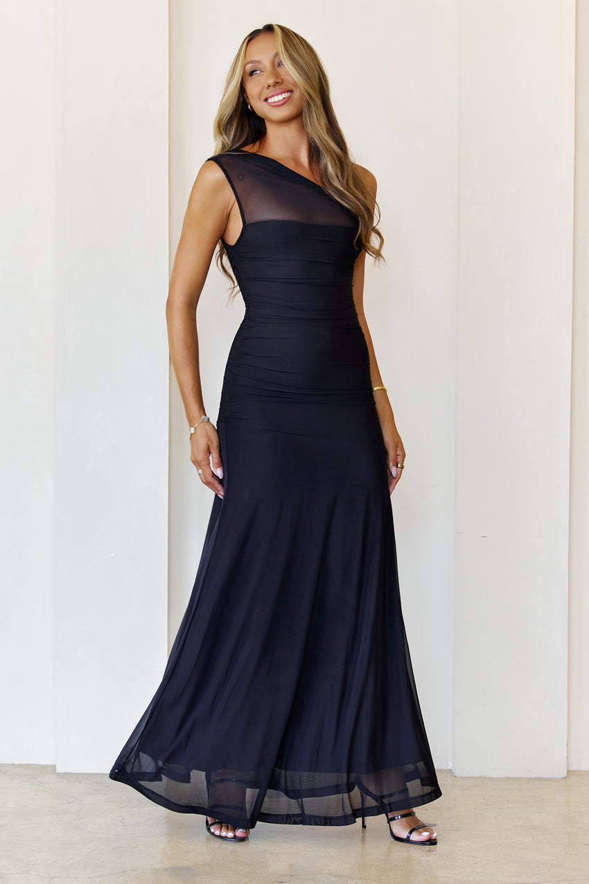 Bloom Baby Off Shoulder Maxi Dress Black