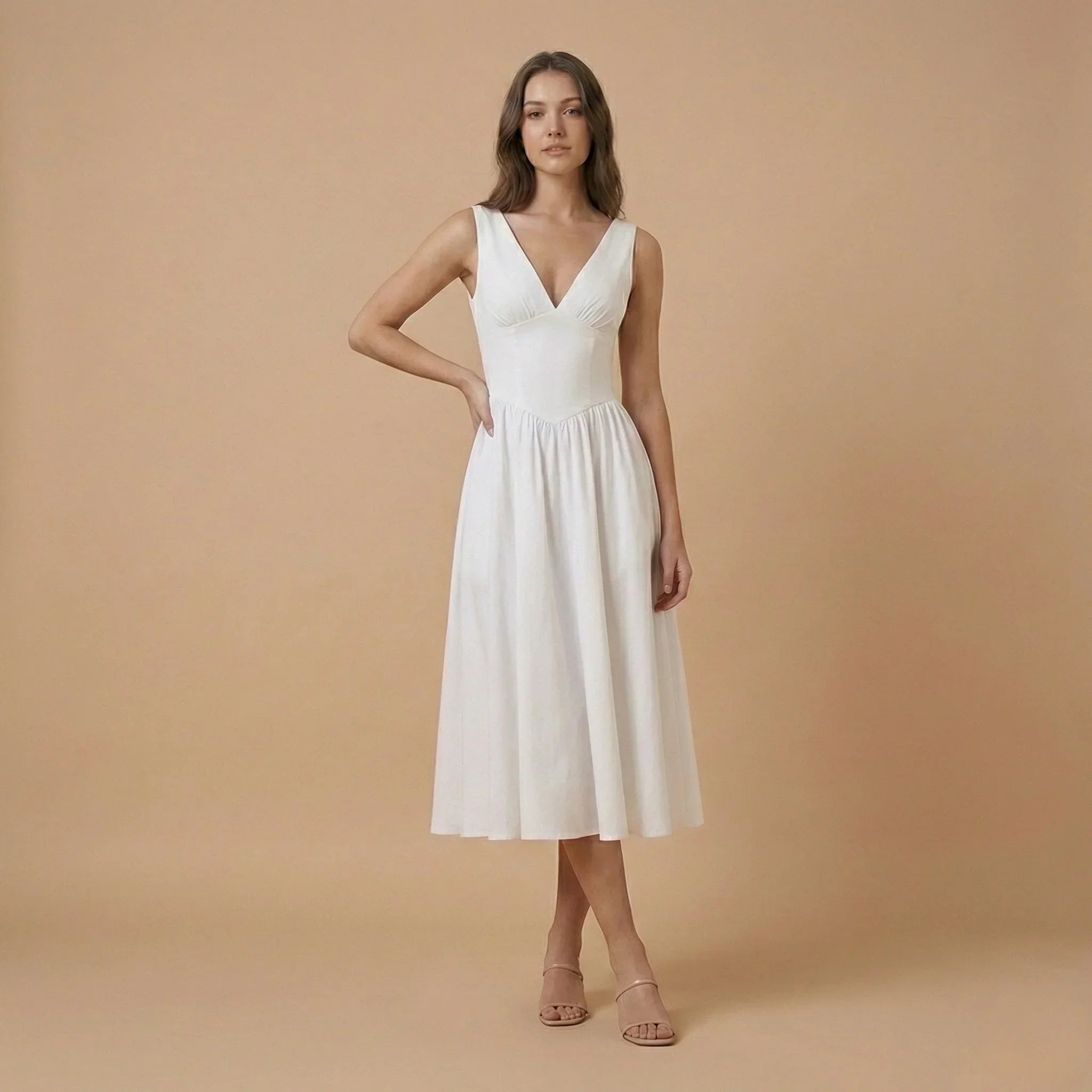 Isabelle V-Neck Midi Dress