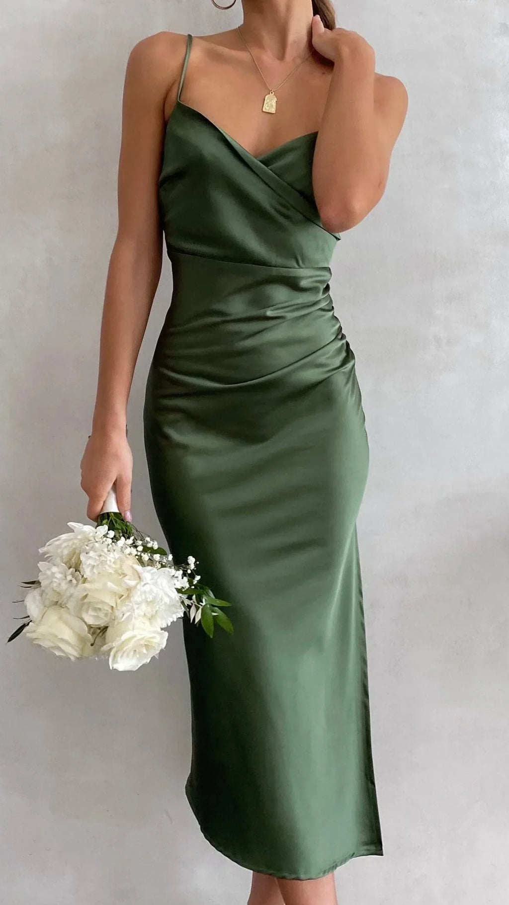 Isabella Ruched Midi Dress