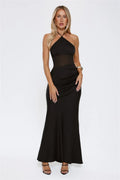 Florenza Halter Maxi Dress Black