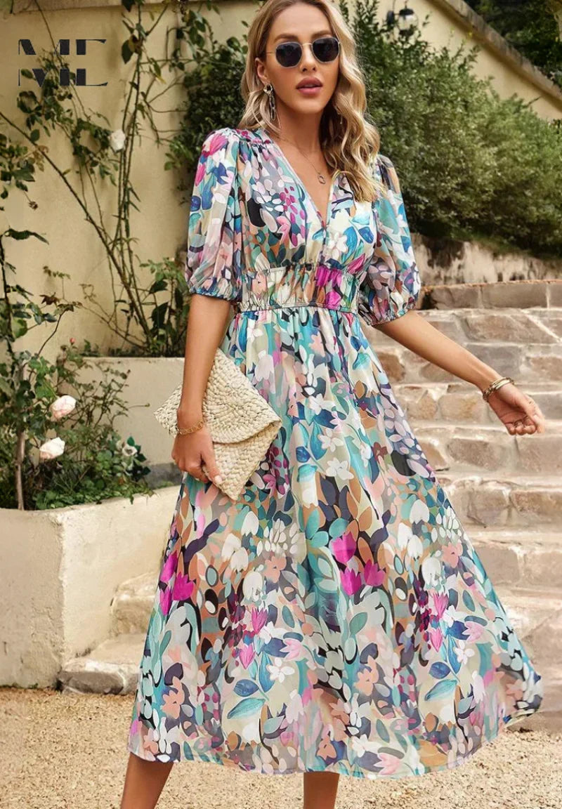 Amelia Floral Midi Dress