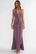 Brienna Halter Maxi Dress Mauve