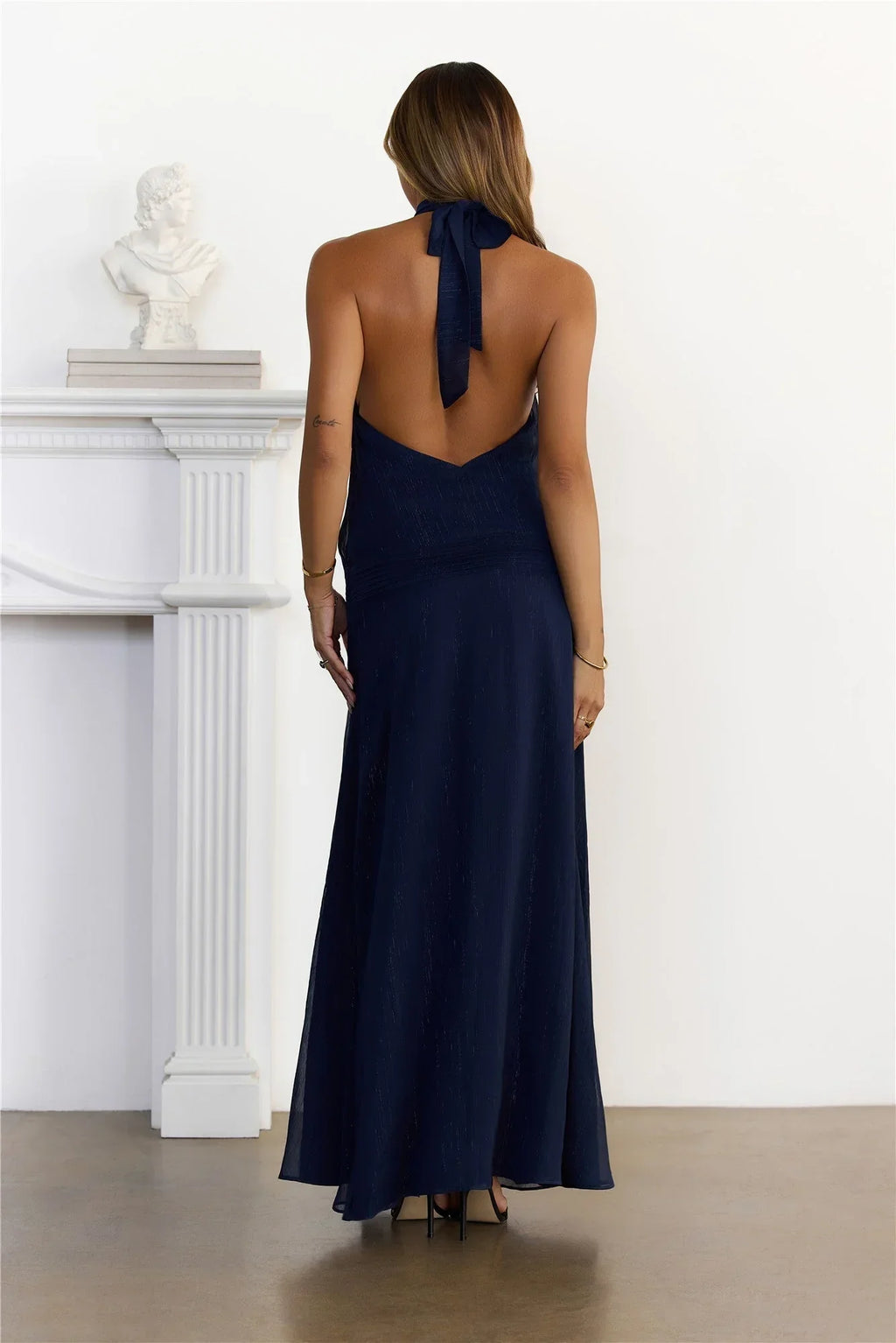 Iconique Halter Maxi Dress Navy