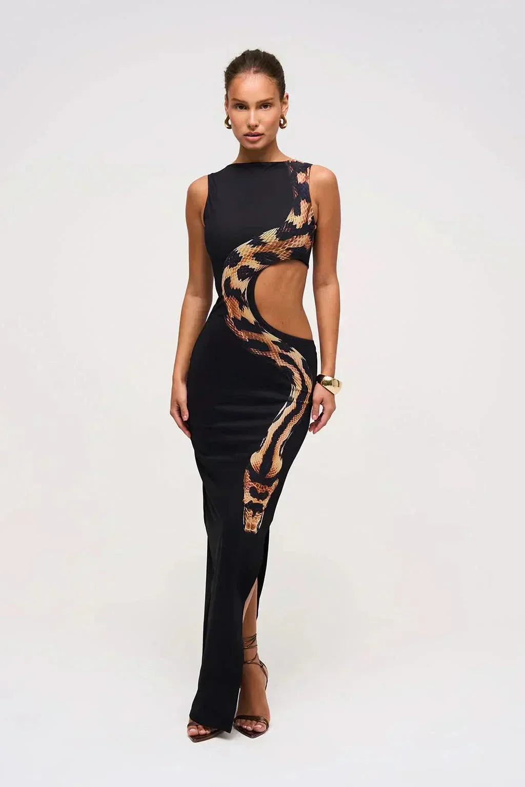 Isabelle Snake Cutout Maxi Dress