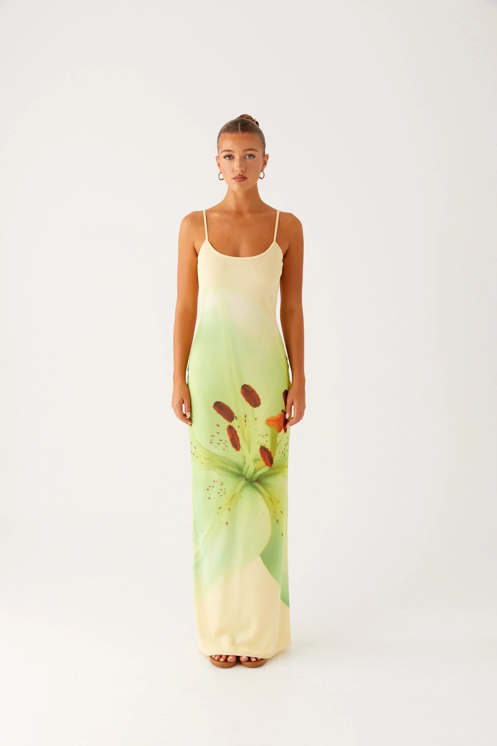 Bad News Mesh Maxi Dress - Yellow Lily