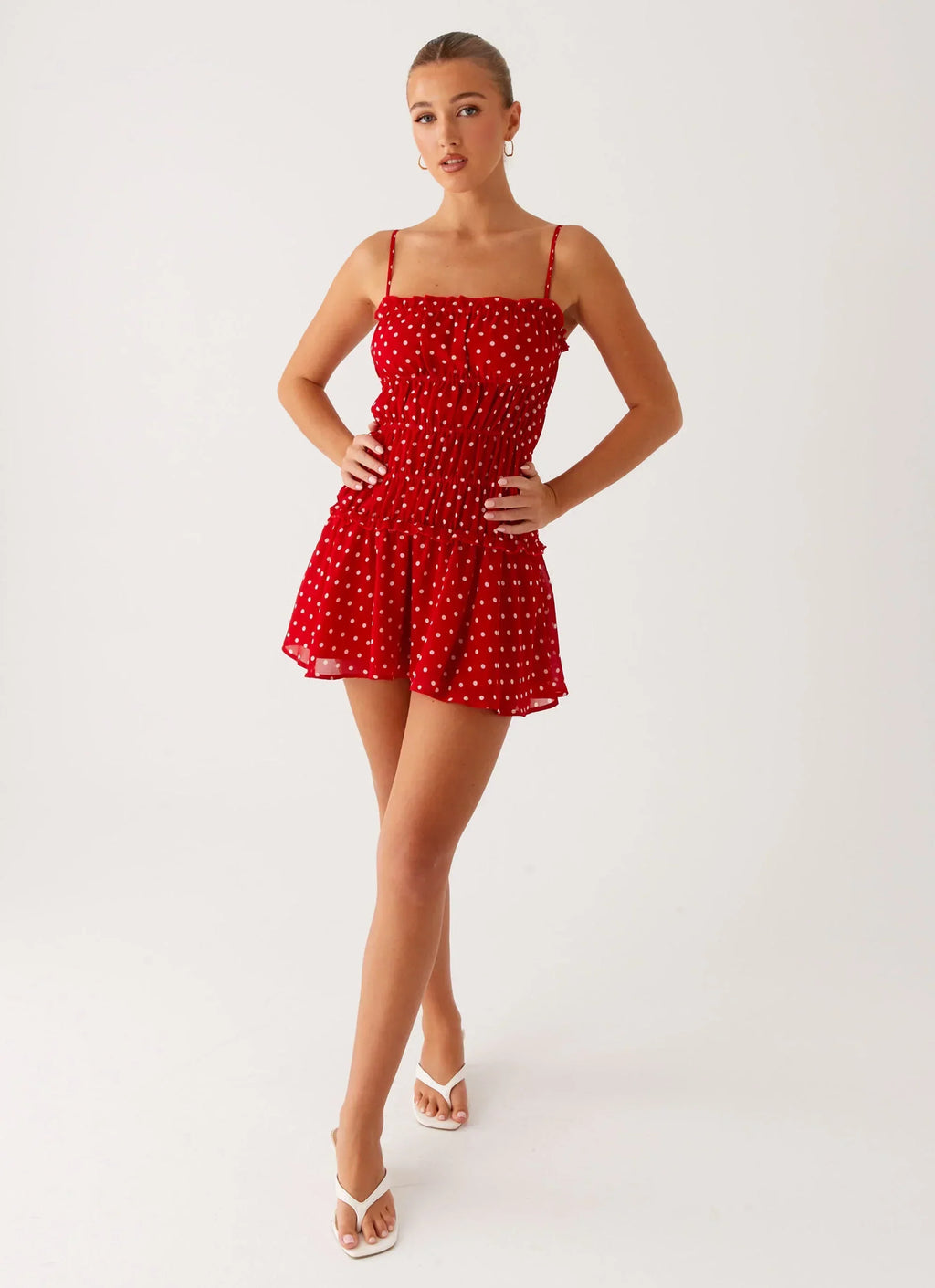 Cynlee Mini Dress - Red Polka Dot