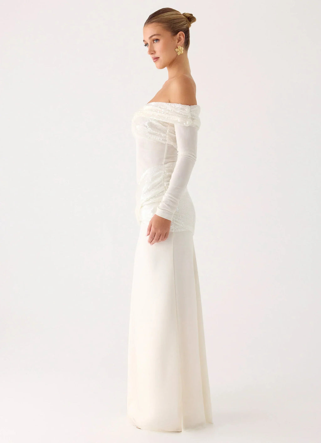 Over To You Sequin Maxi Dress - White