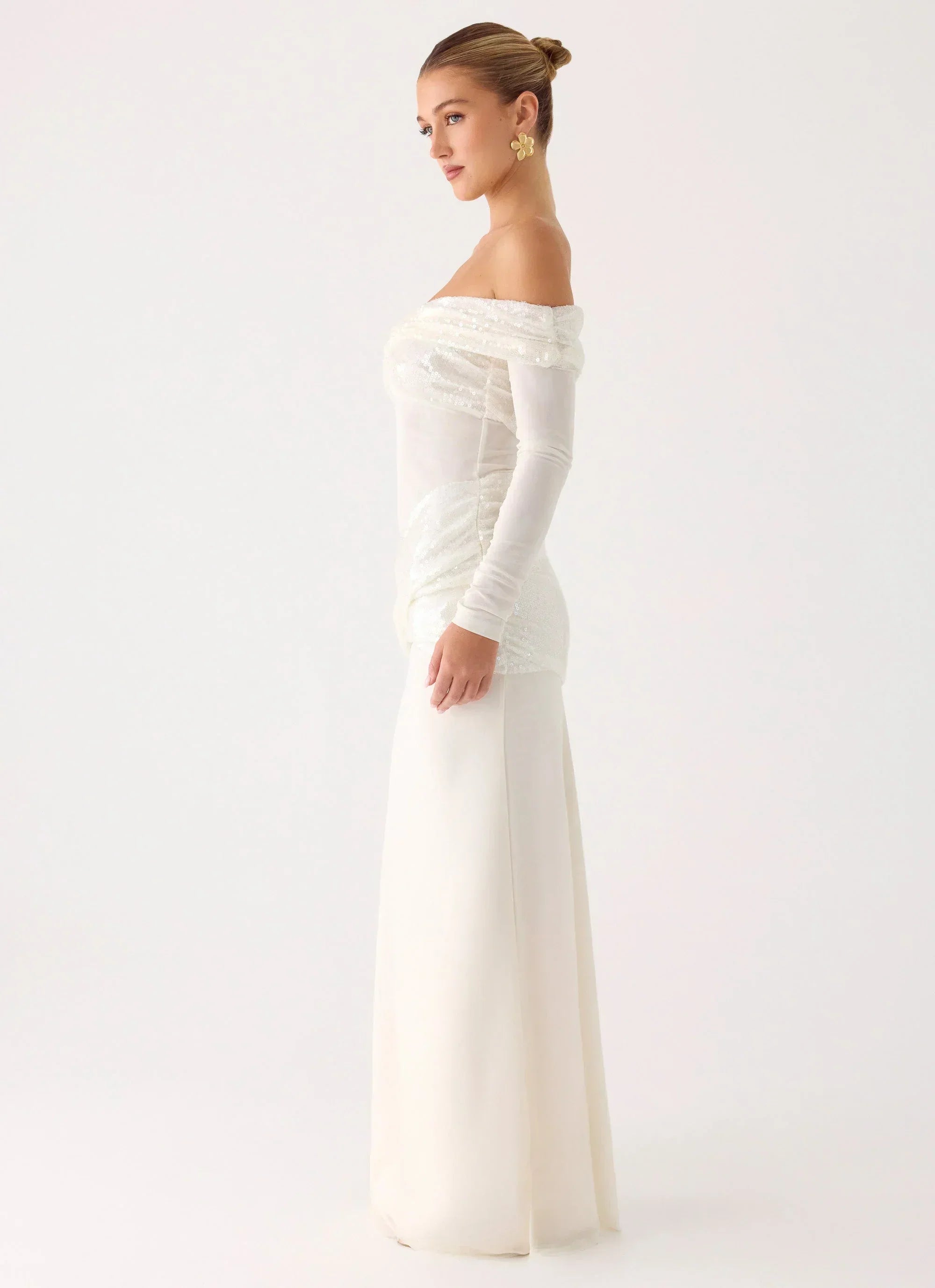 Over To You Sequin Maxi Dress - White