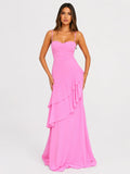 Anais Tiered Ruffle Maxi Dress - Pink