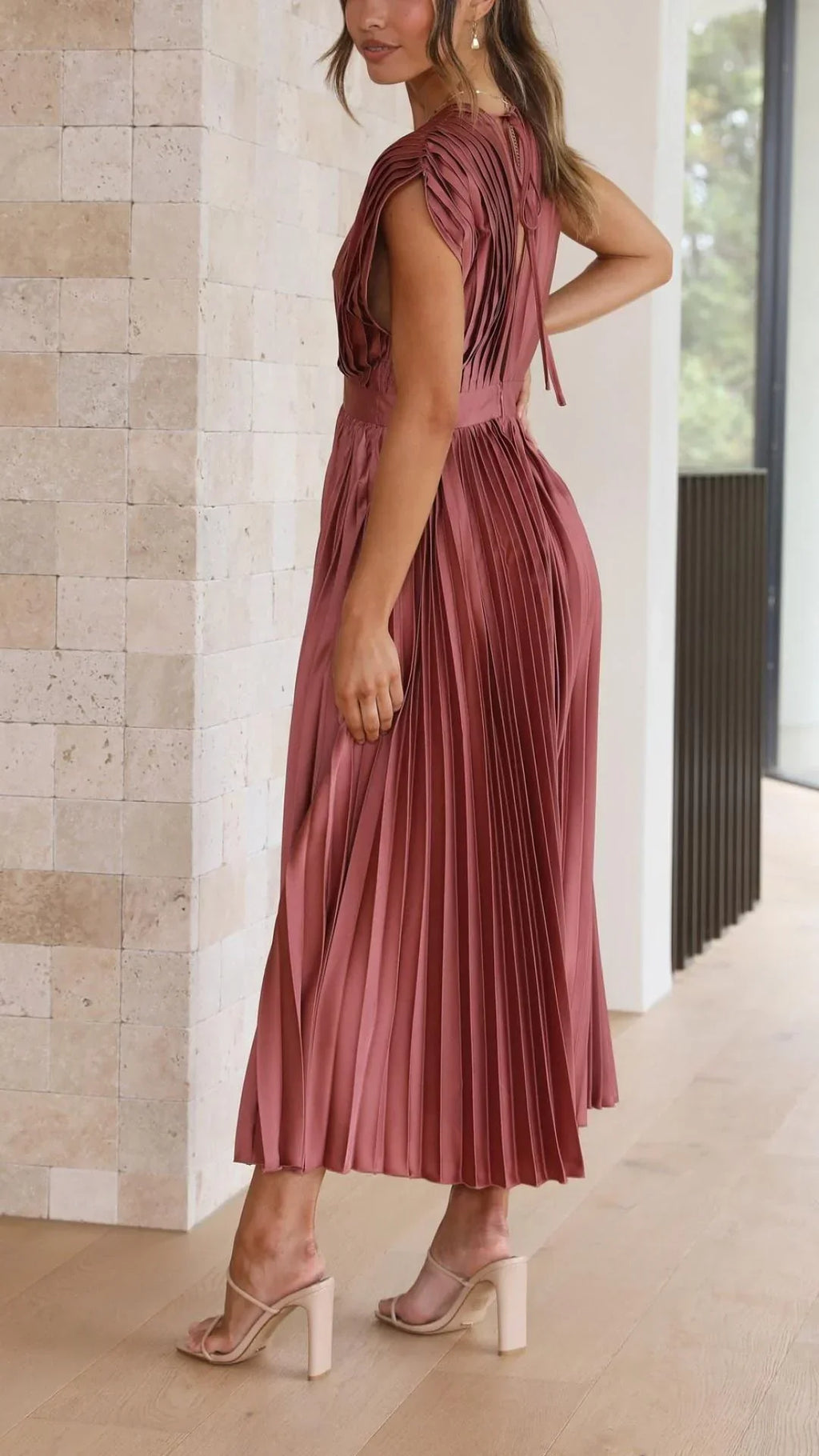 Rosalie Pleated Midi Dress