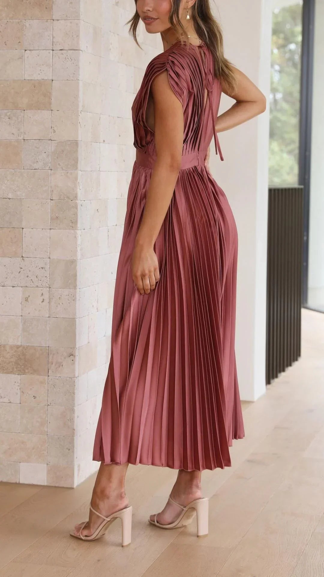 Rosalie Pleated Midi Dress
