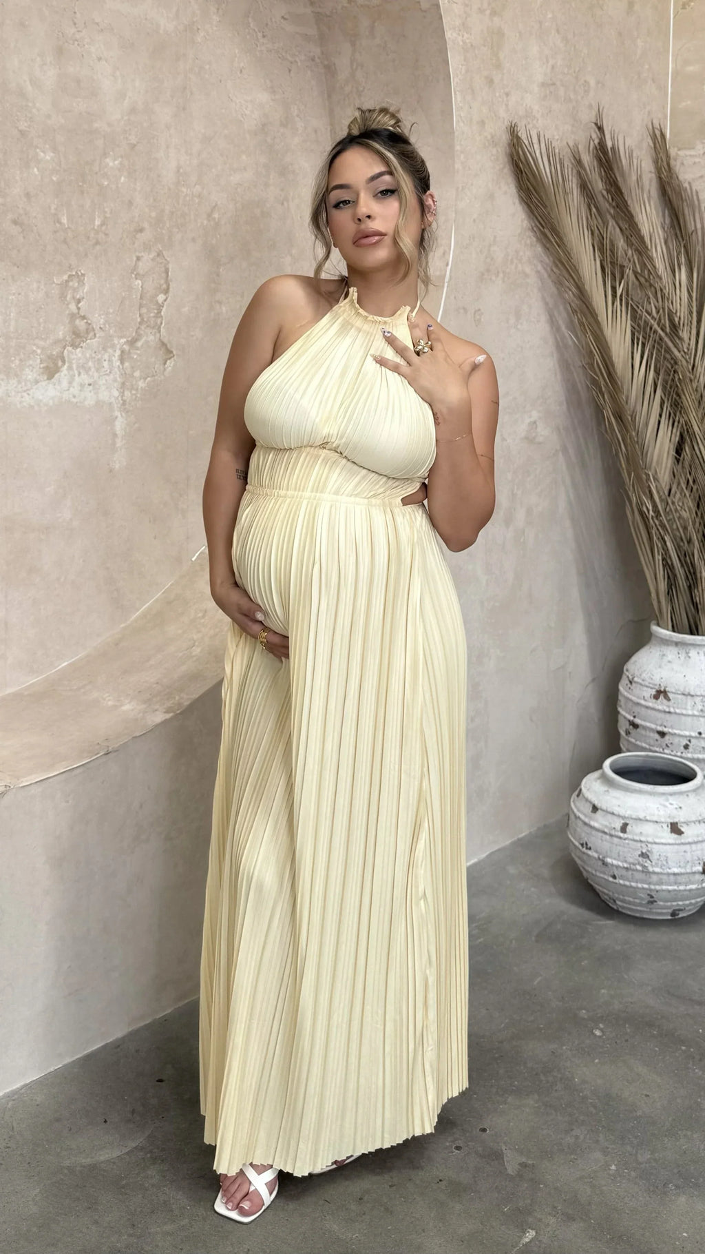 Malia Pleated Maxi Dress