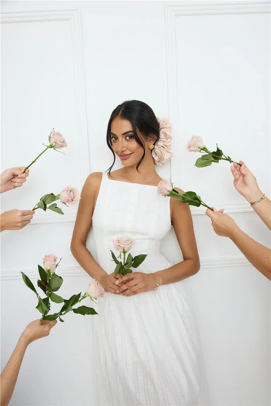 Serene Nights Maxi Dress White