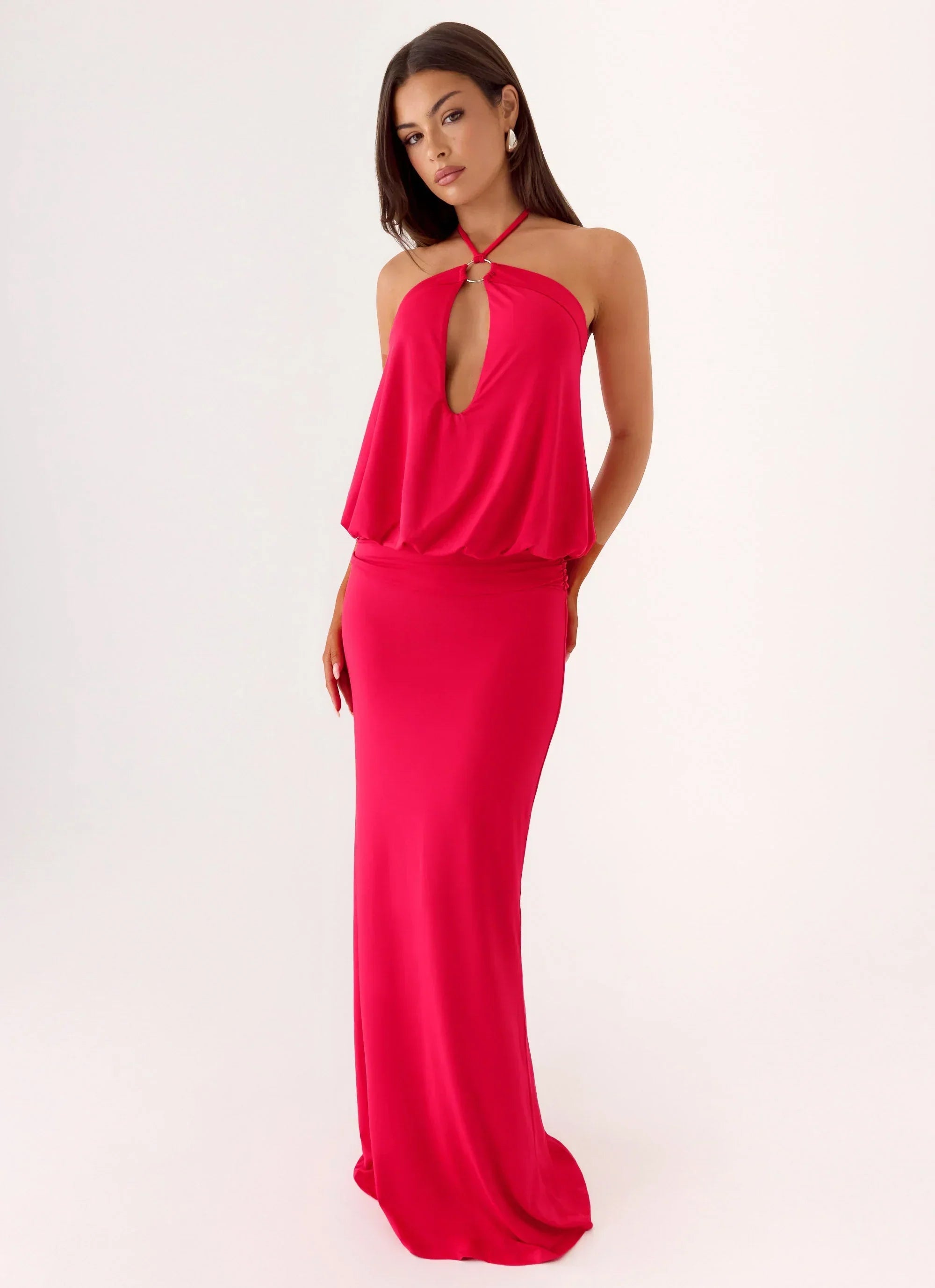 Telling You Maxi Dress - Red Magenta