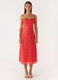 Kahlo Midi Dress Red