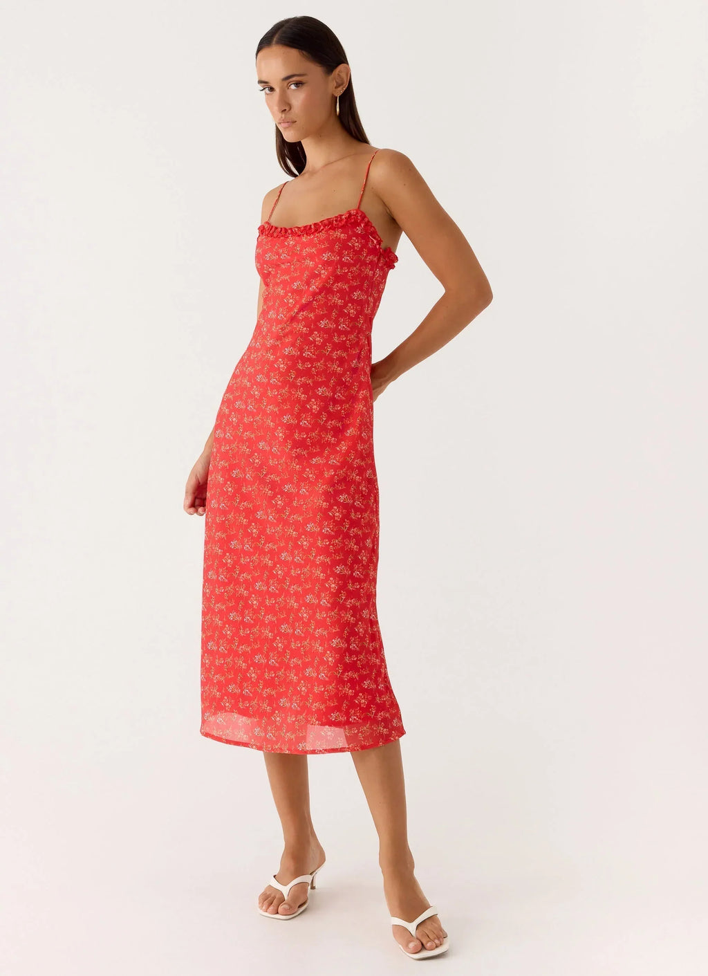 Kahlo Midi Dress Red