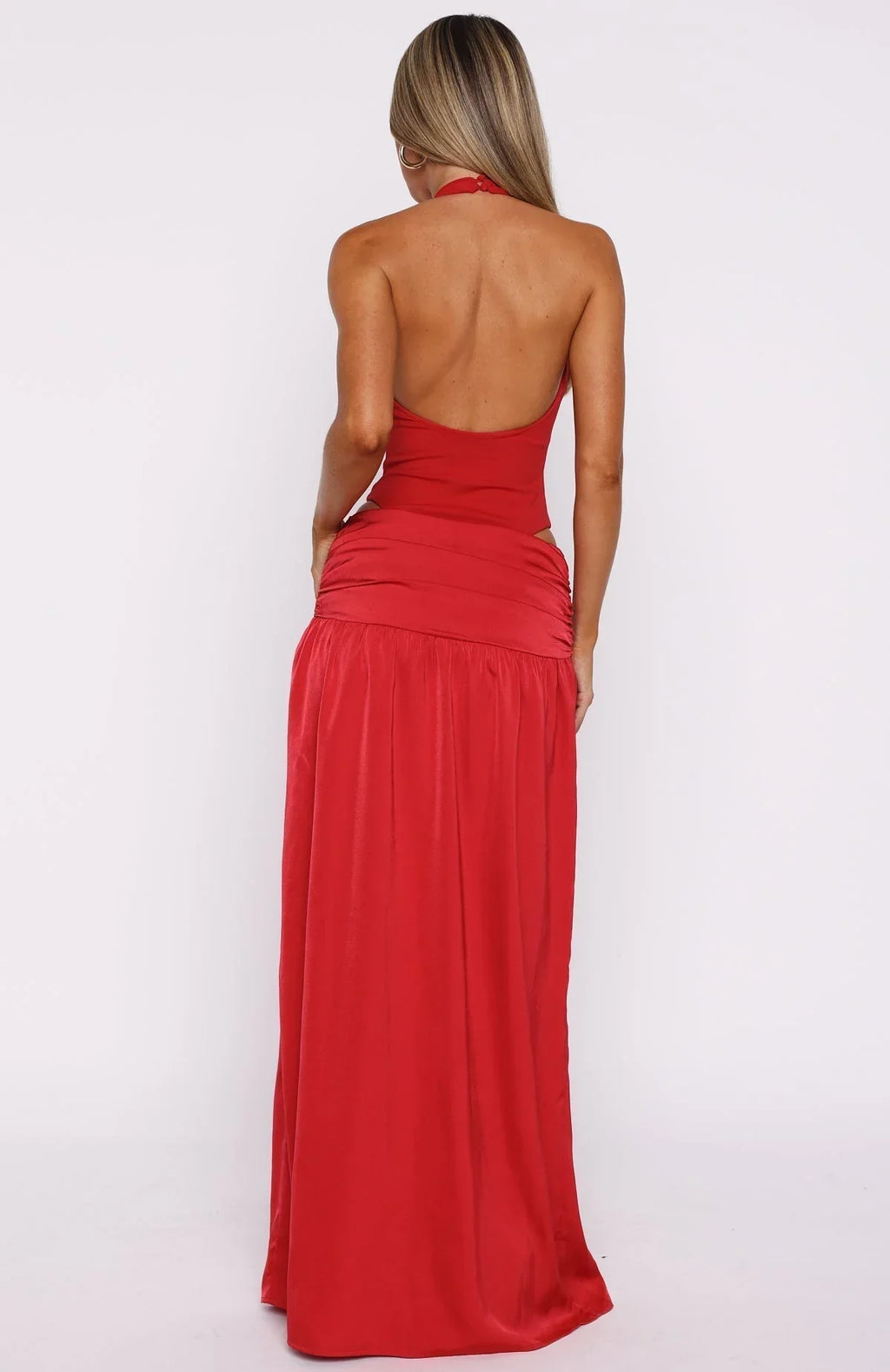 Power Halter Maxi Dress