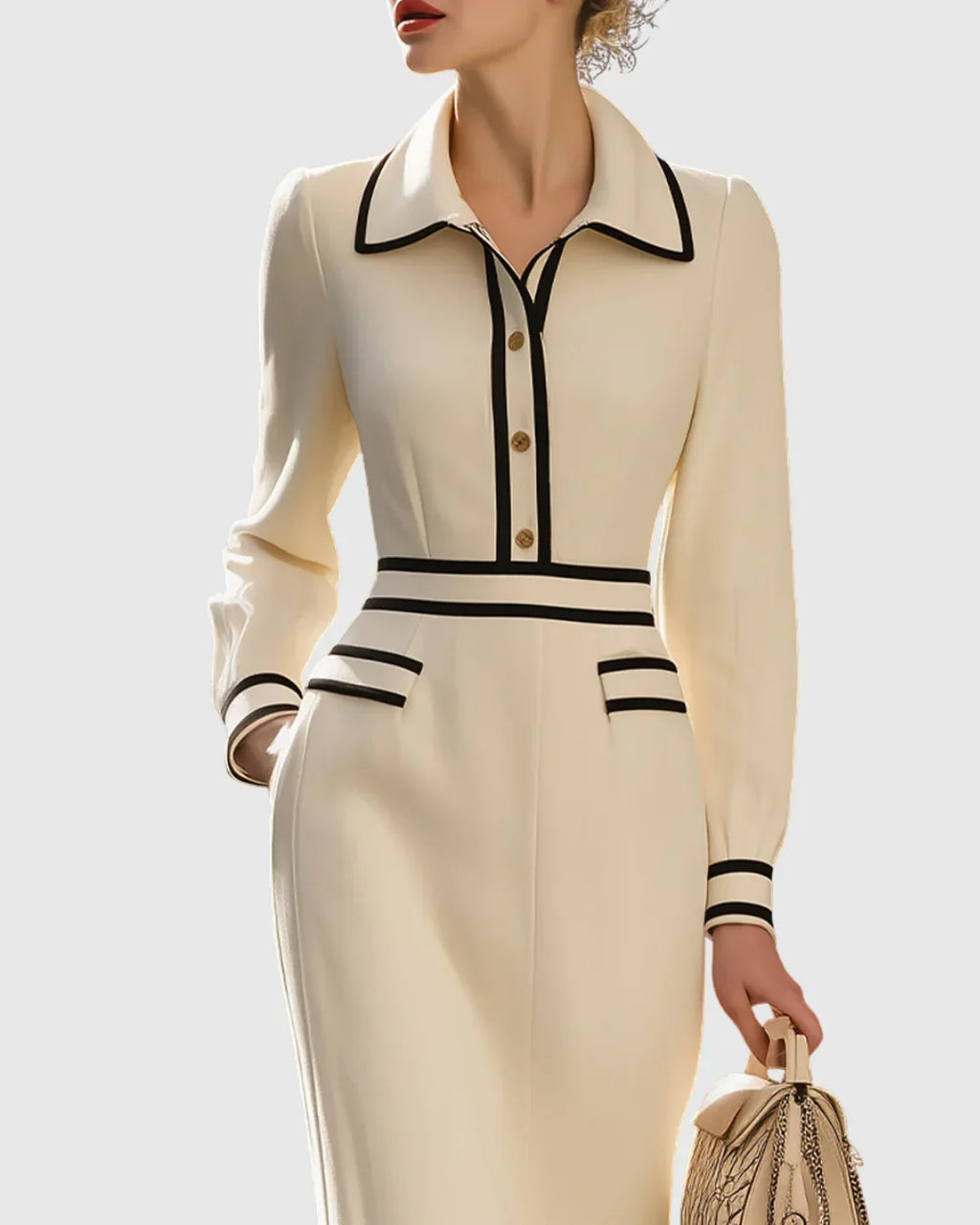 Margot Piped Midi Dress