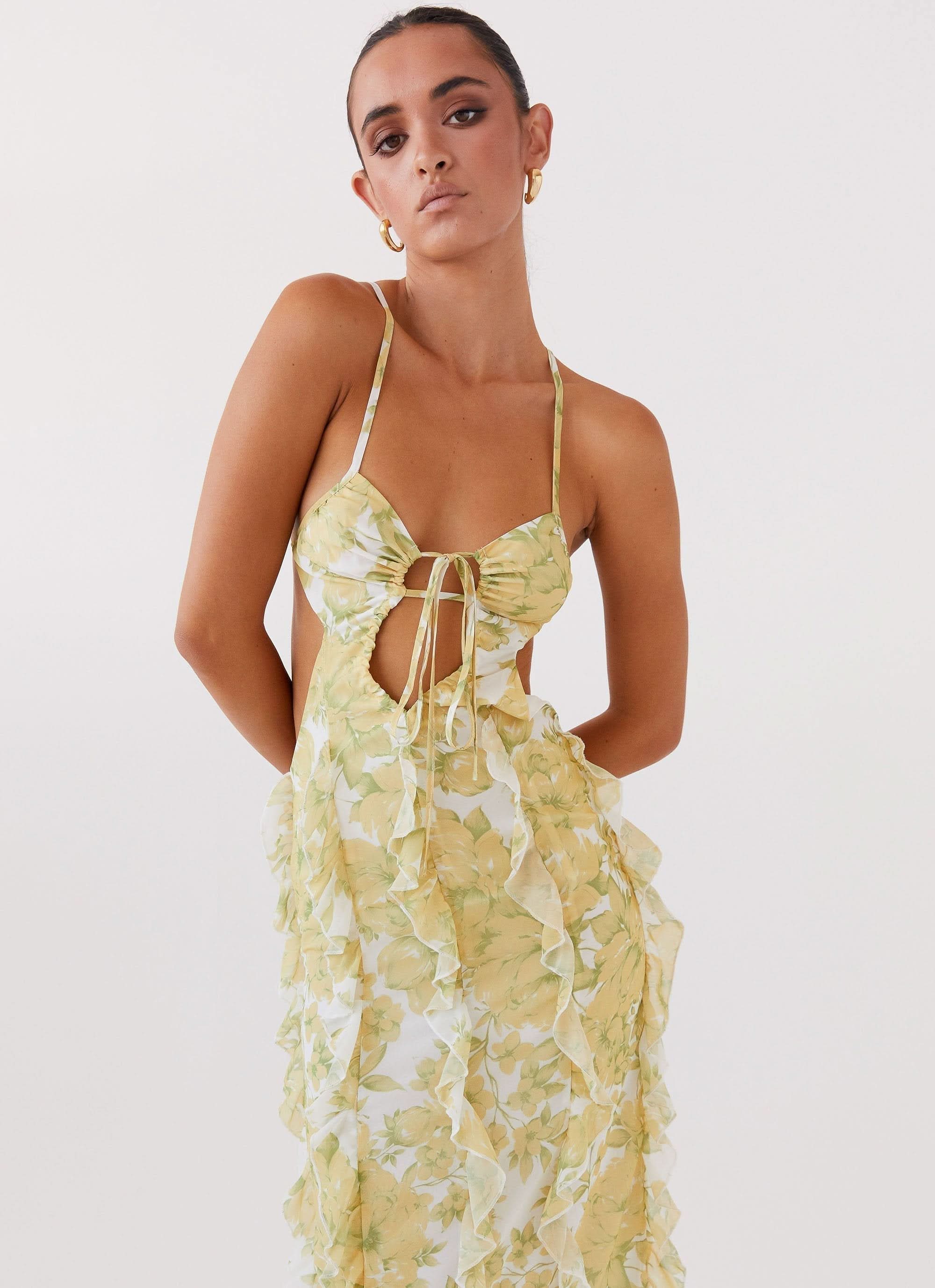 Isabella Ruffle Maxi Dress