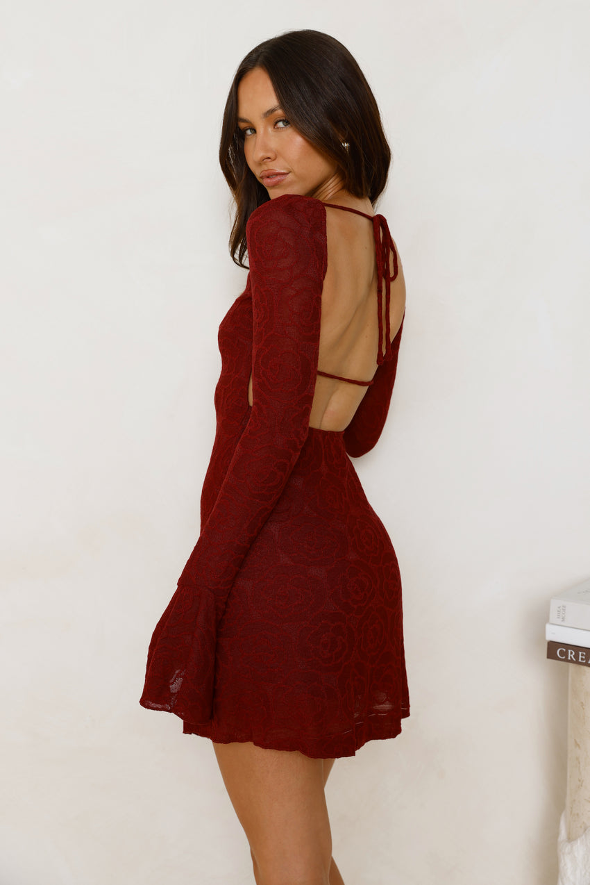 Without Limits Mesh Mini Dress Burgundy