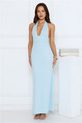 Palm Avenue Halter Maxi Dress Blue