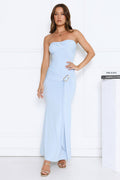Luxe Rendezvous Strapless Maxi Dress Blue