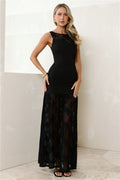 Moon Veil Lace Maxi Dress Black