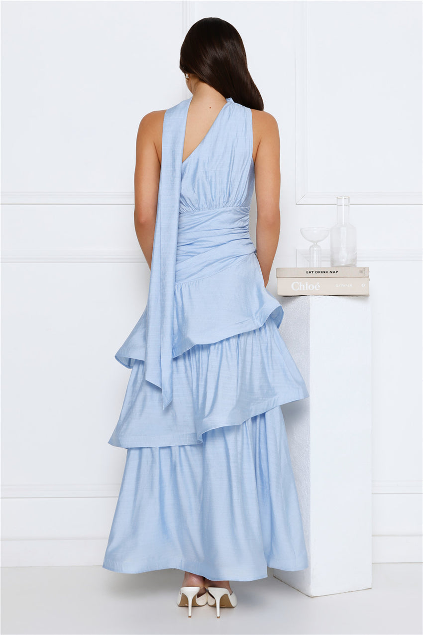 Cara One Shoulder Maxi Dress Blue