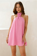 Desert Dreamscape Halter Mini Dress Pink