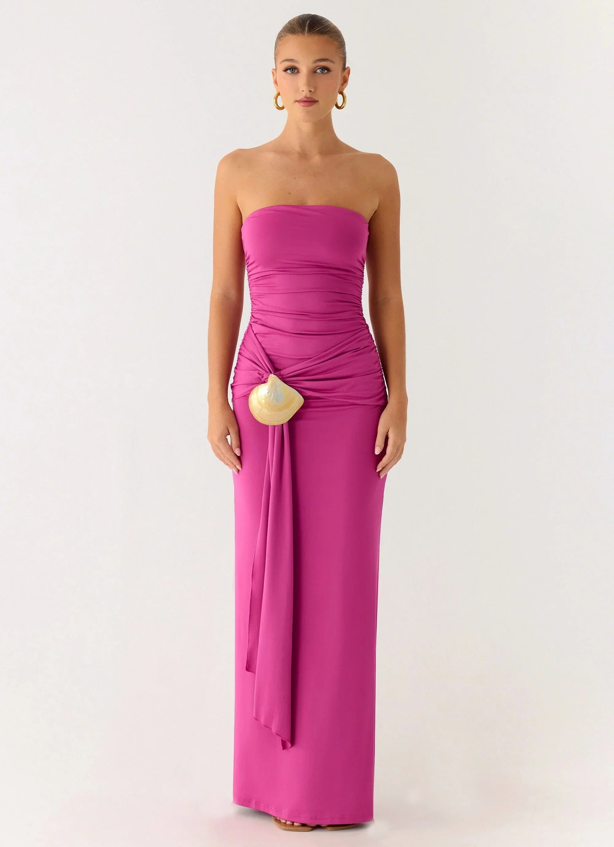 Party After Party Shell Maxi Dress Dark Pink