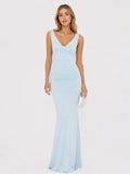 Pearl Open Back Maxi Dress In Light Blue