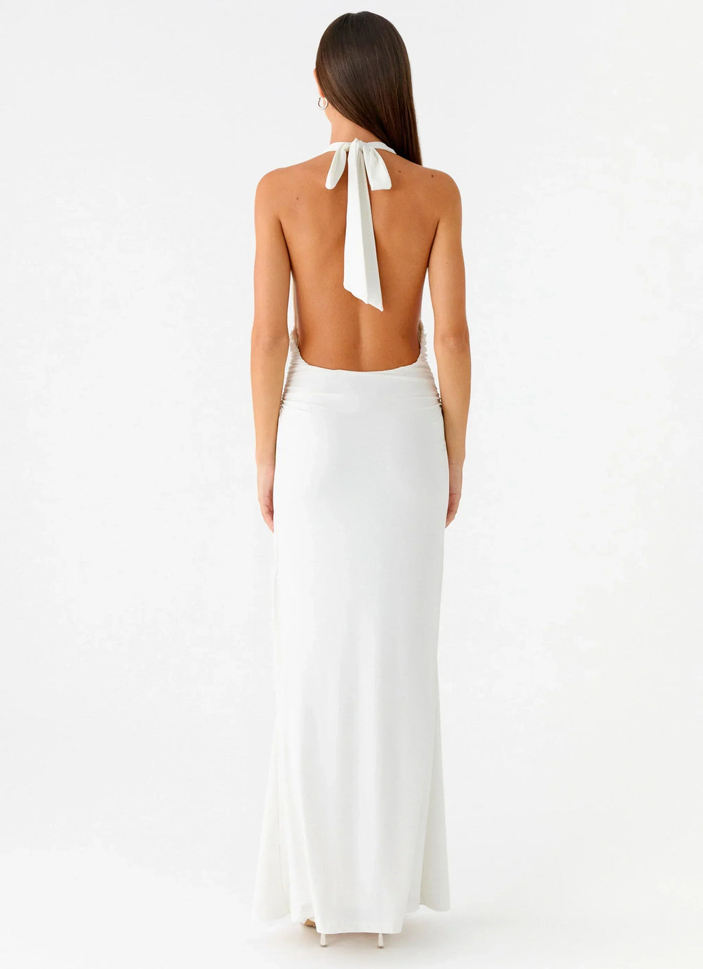 Cheyenne Halter Neck Maxi Dress - Ivory