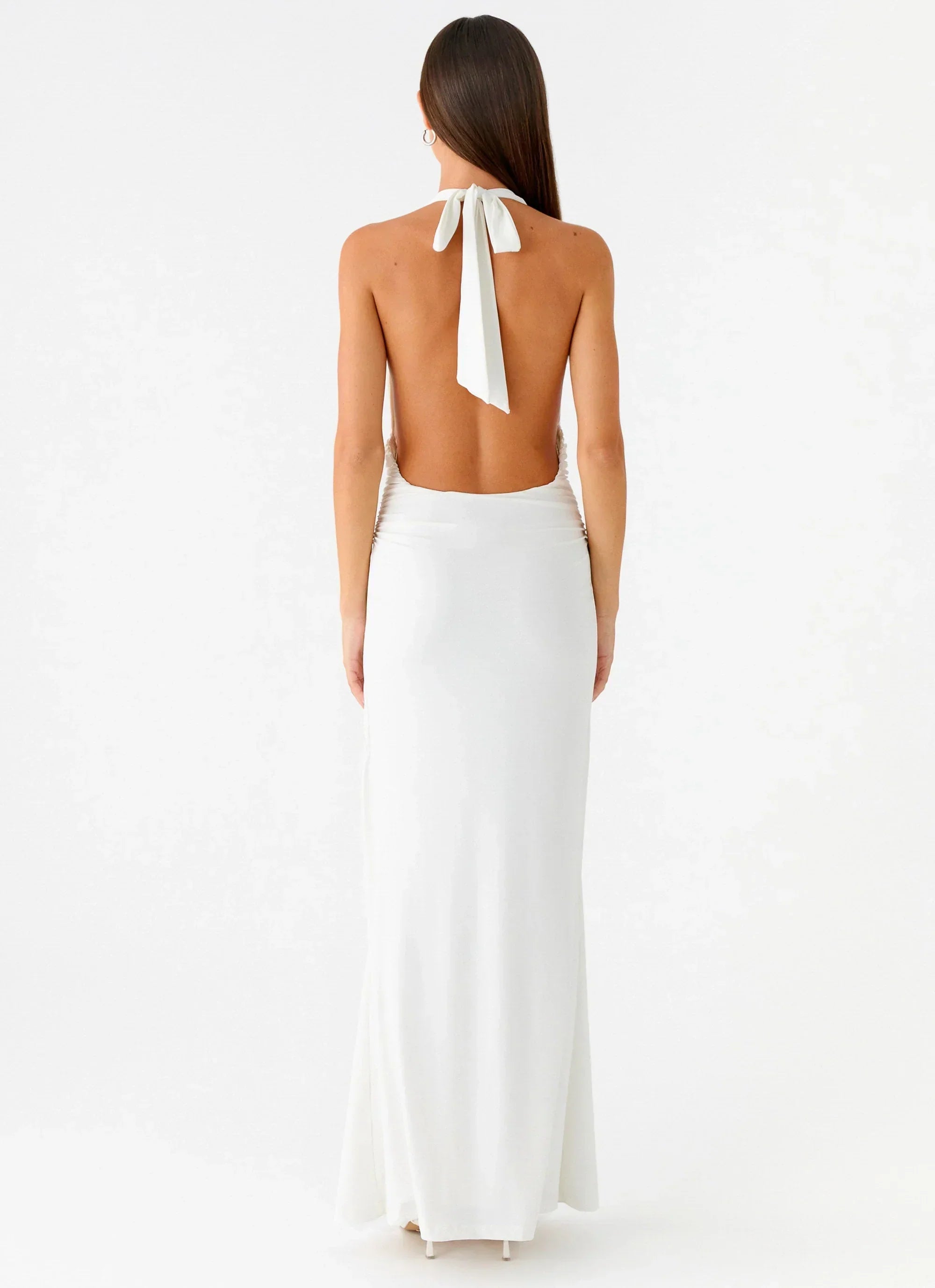 Cheyenne Halter Neck Maxi Dress - Ivory