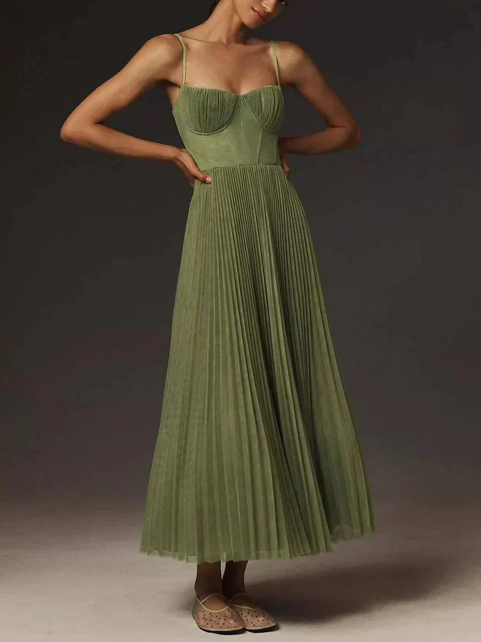 Juliana Pleated Maxi Dress